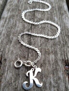 Sterling Silver Initial " K " charm bracelet